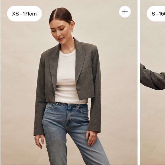 DJERF AVENUE IT Blazer Gray Size L - Picture 5 of 9